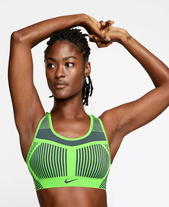 NIKE Fe/Nom striped Flyknit sports bra