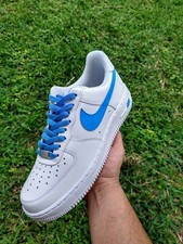 NIKE AIR FORCE 1 '07 TRIPLE WHITE BLUE WOMEN/GIRL GS MULTI SIZE NEW  AF1