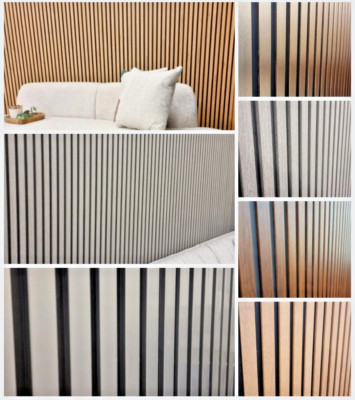 4 x AKUSTIK LAMELLE WANDPLATTE HOLZ LUXUS 3D MODERN NEU 2400mm x 600mm