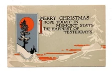 ARTS & CRAFTS DESIGN ~ CHRISTMAS, TREES & LANDSCAPE, Pub DAVIS ~  used 1915
