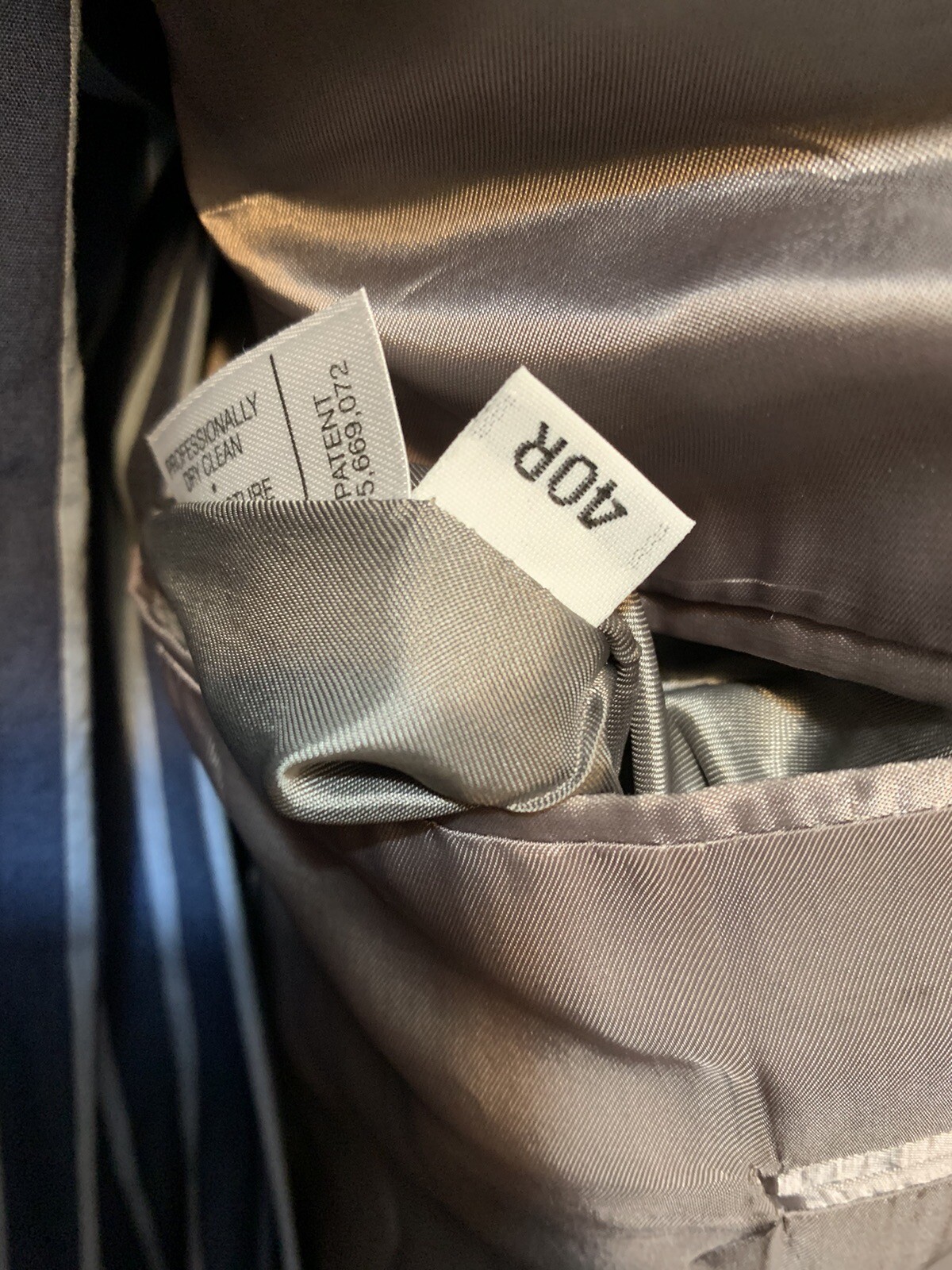 Men's Hart Schaffner Marx Suit Sports Coat 100% Wool Blue Striped 2 Btn 40R