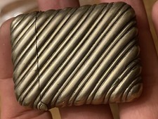 Pyrogène Grattoir Boîte d'allumettes France vers 1900 Ancien Metal Argente