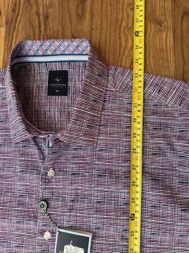 Tailorbyrd Long Sleeve Button Up Shirt Mens 2XL Flip Cuff Contrast Trim NEW - Picture 11 of 12