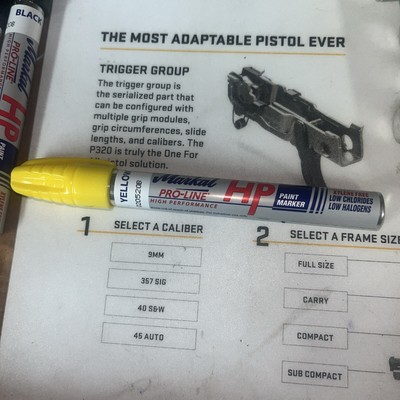 Markal Permanent Valve Action Paint Marker Medium Tip Yellow QTY 4