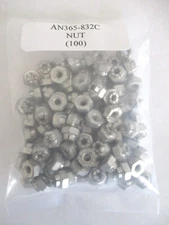 AN365-832C Hex Nut 8-32 Self-Locking Steel - Lot of 100 