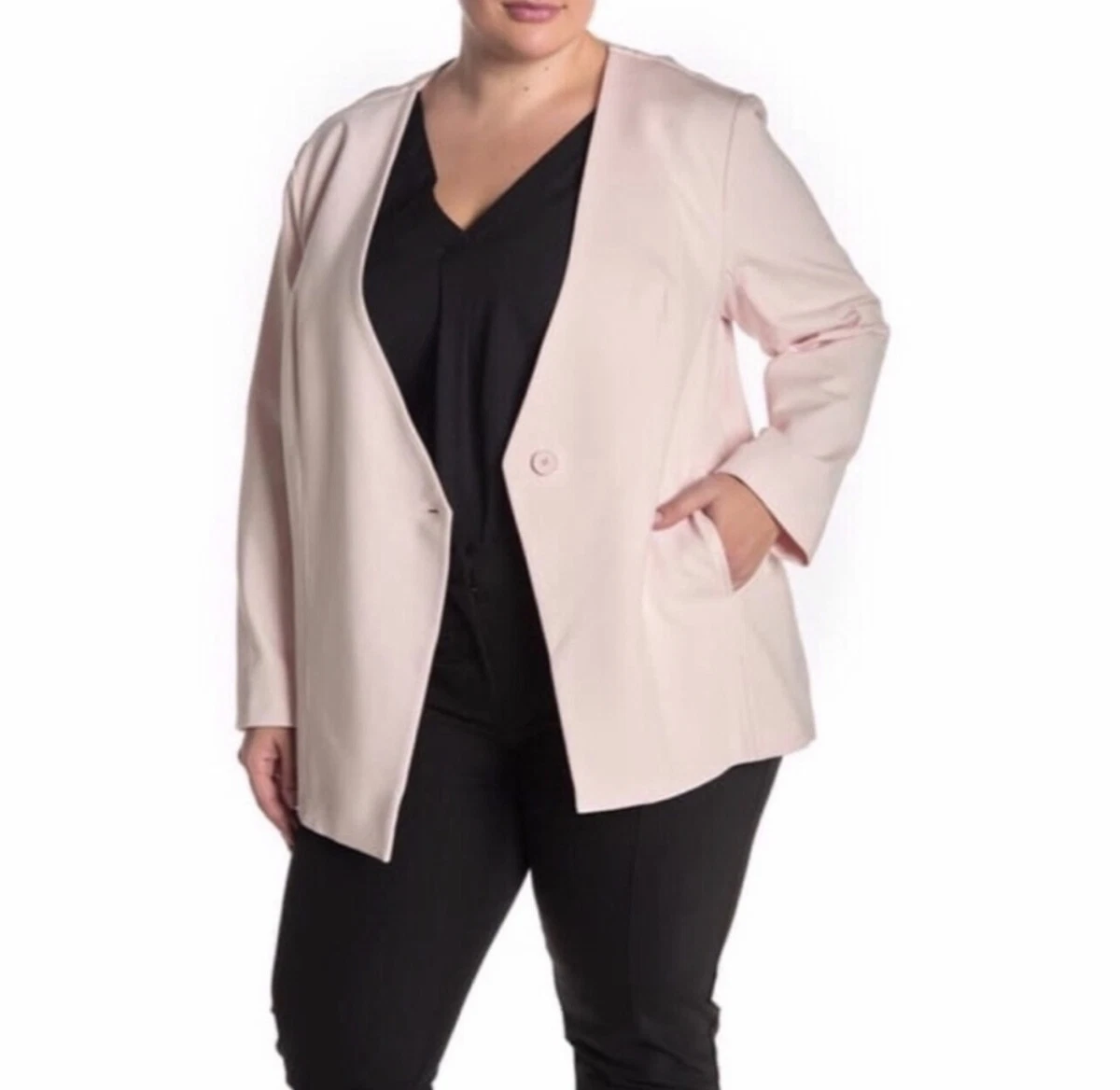 Pink top ponte blazer