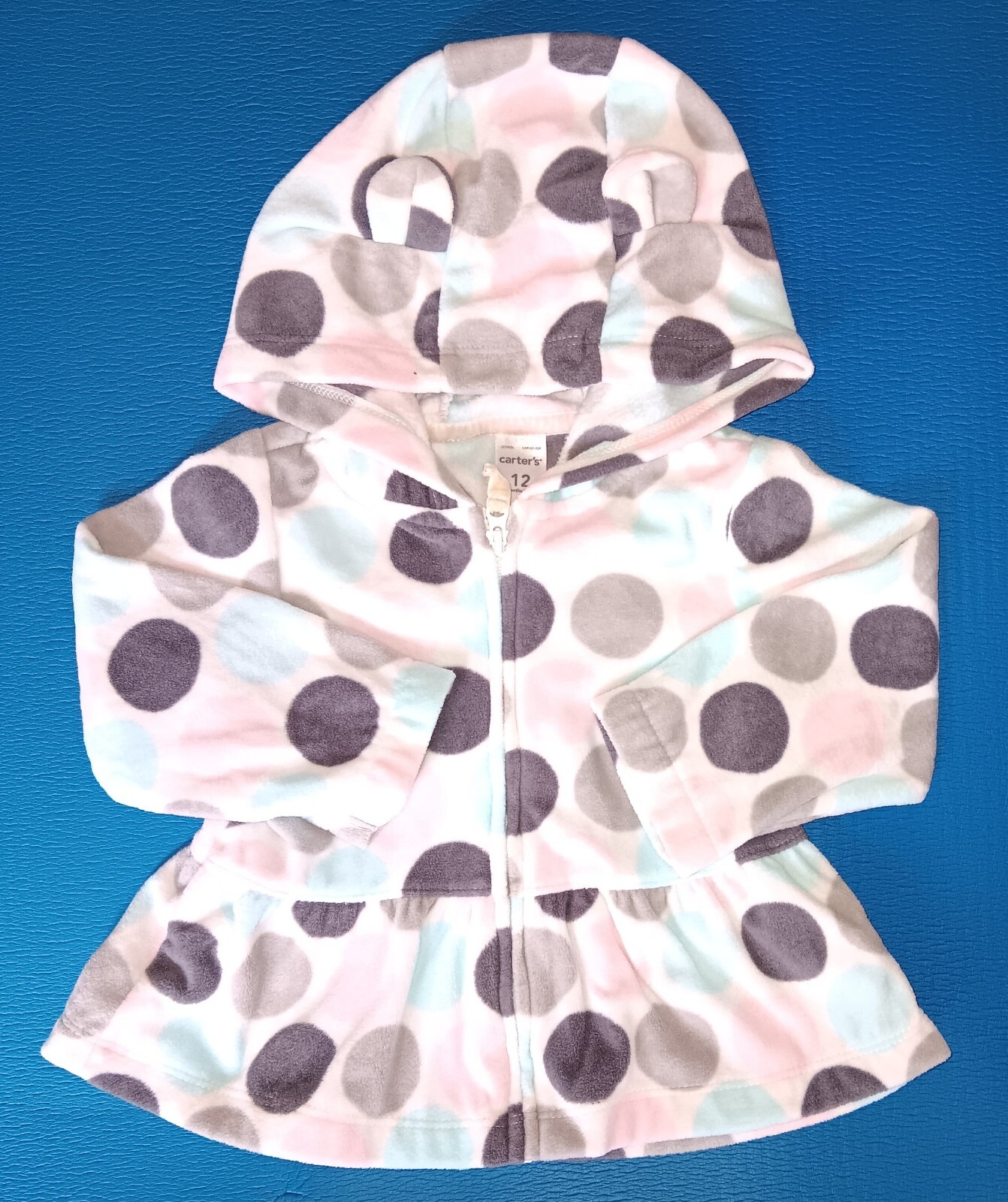 sweater 12 months New Carters hooded fleece large polka dots Baby Girls-image