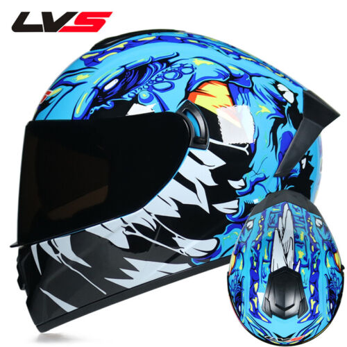 DOT Approve Motorcycle Helmet Full Face Flip up Dual Lens Motocross Sport Helmet - Picture 1 of 37