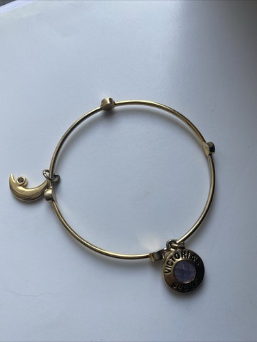 Victoria’s Secret Charm Bangle Gold-Tone with Two Fixed Charms Inner Strength