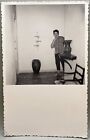 Woman Surprised by Camera Vintage Snapshot Photo 1950s