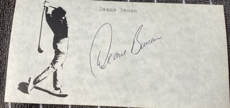 DEANE BEMAN Personally Autographed Signed PGA GOLF Card FreeShip COMMISSIONER