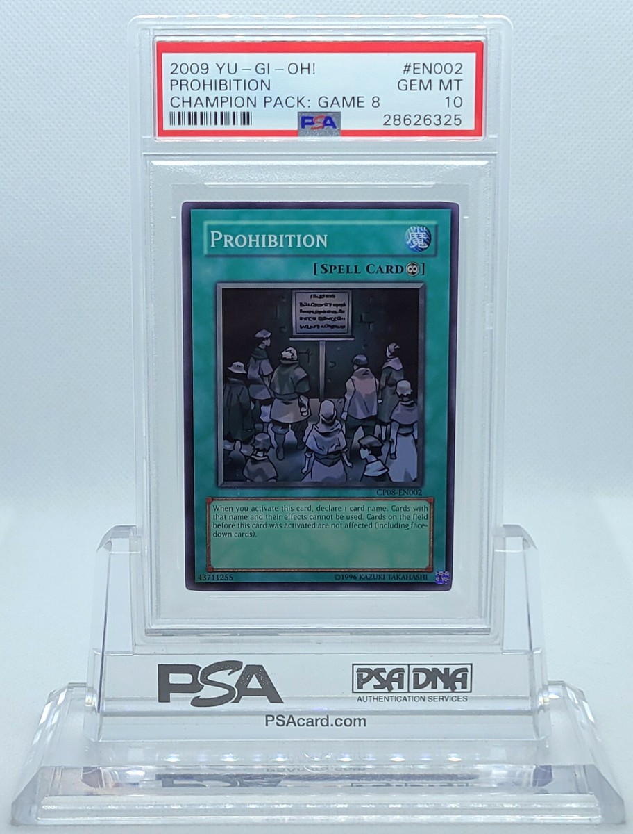 YUGIOH CP08-EN004 PROHIBITION SUPER RARE CARD PSA 10 GEM MINT #28626325  (POP 9)