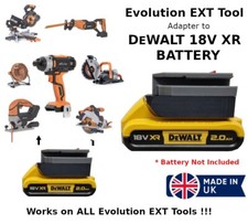 Dewalt XR 18V Battery to Evolution EXT Tool Adaptor -  ALL Evolution EXT Tools