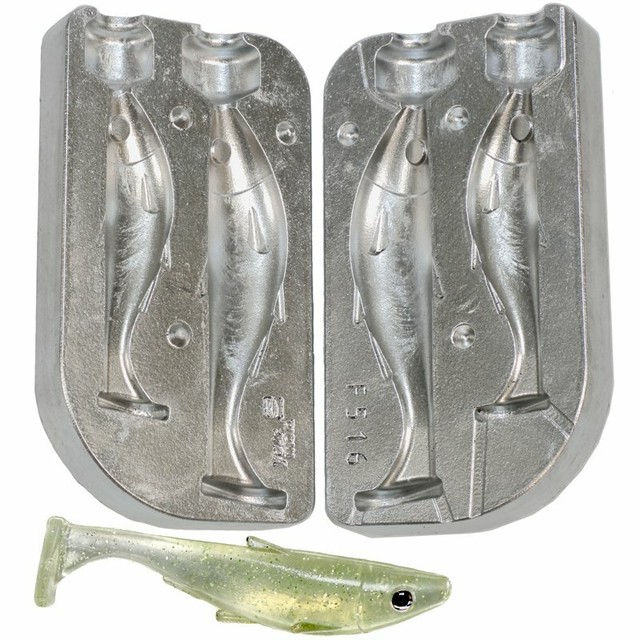 Fishing silicon/plastisol lure shad Mold Mould Aluminium Mold 80/100 mm