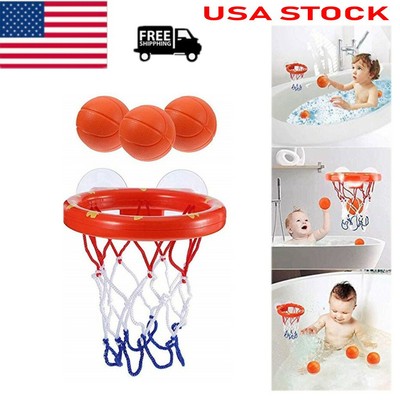 Baby Kids Bath Mini Basketball Hoop & 3 Balls Set Ball Bathtub Shower Pool Toys | eBay