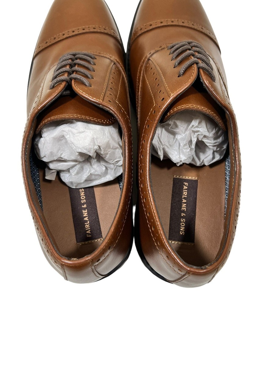 Fairlane Men\'s Feawin Flex Oxford Shoes 13 Brown Leather Lace Up Heel NWOB Fairlane Mens Feawin Flex Oxford Shoes 11 Brown Lace Up Heel  main image 4