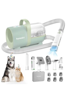 Party Zealot 1.5L Pet Grooming Vacuum Kit – With Nail Trimmer & 99% Hair Suction For Dogs And Cats – Rechargeable