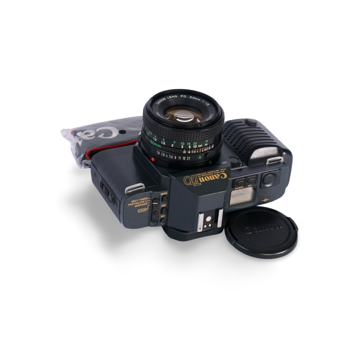 Canon T70 35mm Film Motorized SLR c/w NFD 50mm f/1.8 Standard Lens