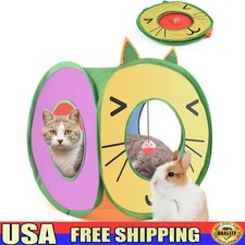 Cat Pop Up Cube Collapsible Hideout Play House Portable Pet Bed Toy Tent New