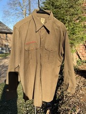 Boy Scouts, BSA, Vintage Button Down Wool Uniform Shirt, 16.5