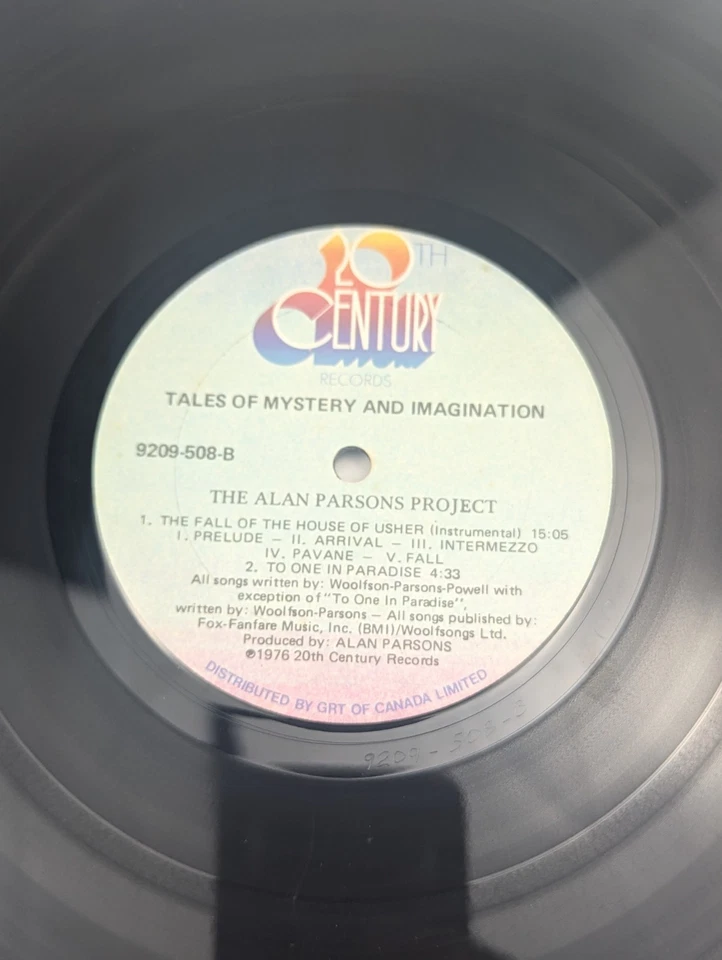 THE ALAN PARSONS PROJECT Tales Of Mystery And Imagination LP G+  9209-508 - Image 4 of 4