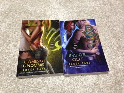 LOT OF 2 PAPERBACK BOOKS COMING UNDONE / INSIDE OUT LAUREN DANE