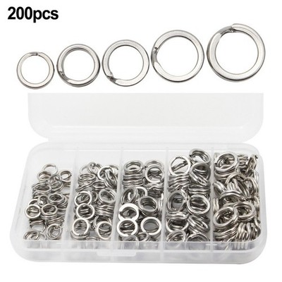 Split Ring Silber Snaps Wirbel 304 Edelstahl Angeln für Kurbelköder