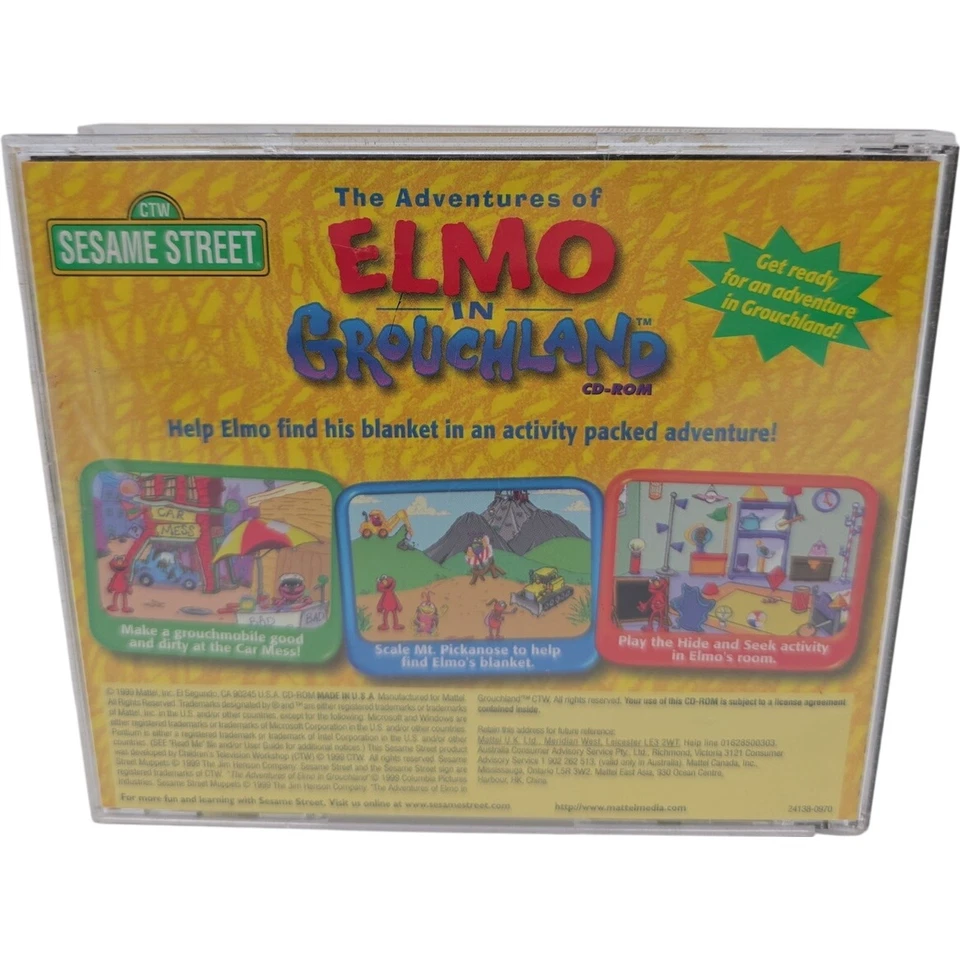 Sesame Street The Adventures of Elmo in Grouchland Mattel PC CD ROM Game 1999 - Image 4 of 4