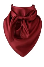 Burgundy Wild Rag Large Scarf 23x23 Inches Silk Feel Polyester Western Accessor