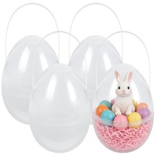 Apudwn 10 Inch 4 Pack Jumbo Fillable Easter Eggs Translucent Colors Plastic