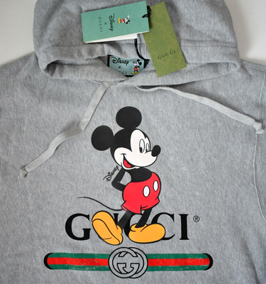 🆕️NEW Authentic GUCCI x DISNEY MICKEY MOUSE Gray Cotton Hoodie