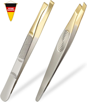 sularpek SchräGe Pinzette, Set Mit 2 Pinzetten Aus Edelstahl, PräZision, Zupfen