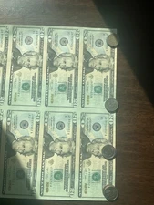 Uncut 20 Dollar 16 Sheet Note 2009