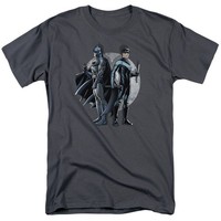 Dc Comics Batman Spotlight Herren Unisex T-Shirt Kurzarm Grau Regular Baumwolle