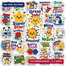 100PCS Back to School Stickers for Kids Teacher Supplies  Cute Waterproof Vinyl