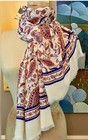 Talbots Paisley Floral Print Fringe Trim Lightweight Scarf Wrap Shawl — photo 5