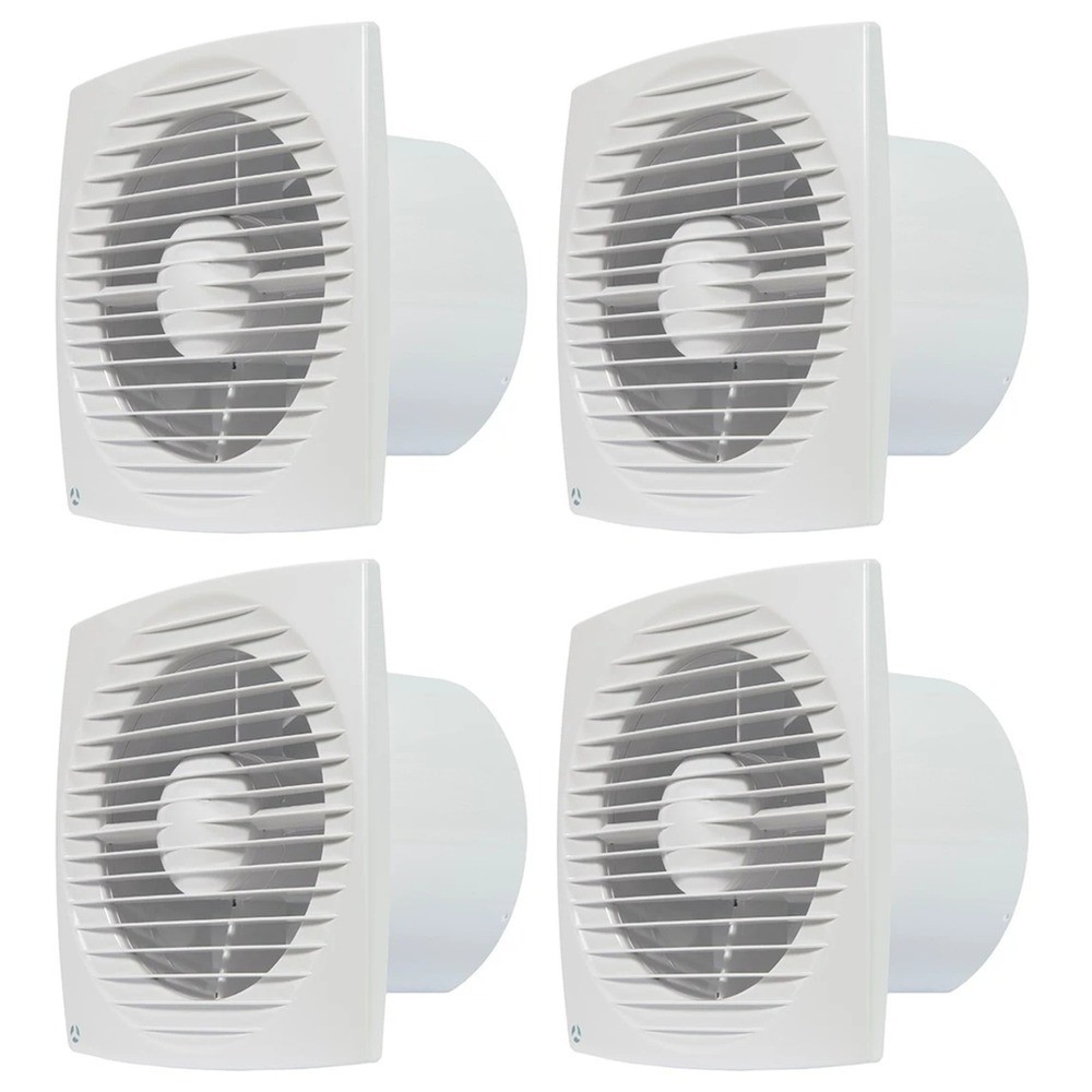 4 x Airflow 9041351 Aura Eco 150 Axial Extractor Fans 150mm (Standard Model)