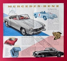 Auto Reklame Faltblatt Prospekt um 1955 MERCE...