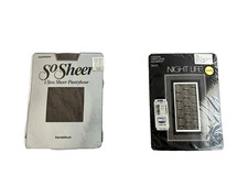 Vtg Night Life Textured Sheer w/design  So Sheer Pantyhoses Black Sz A Small