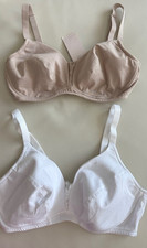 BN 2PK cotton rich non wired non padded full cup bras 32B - 42A