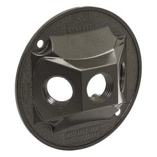 Sigma Electric 14383BR Aluminum Bronze 3-Hole Outlet Box Cover 4-1/4 Dia. in.
