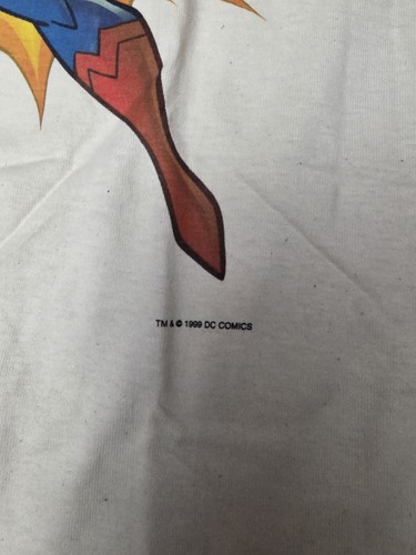 Vintage 99 Superman Breaking Chains DC Comics Graphitti T-Shirt XL Deadstock Tan - Picture 3 of 9