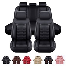 Leatherette Front Rear Car 5 Seat Covers Full Set Cushion Protector Universal
