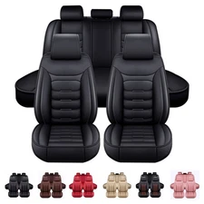 Leatherette Front Rear Car 5 Seat Covers Full Set Cushion Protector Universal