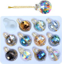 24 PIECE Multicolor Crystal Ball Prism Christmas Ornaments, 0.87"
