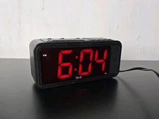 Equity Red LED Digital Electric Alarm Clock With Snooze Black #3009531 Battery 