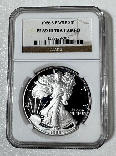 1986-S American Silver Eagle NGC PF 69 ULTRA Cameo