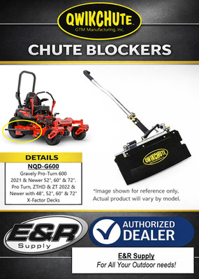Qwikchute for Gravely Pro Turn, ZT, ZTHD, ZX  2022 & Later X-Factor 3, NQD-G600