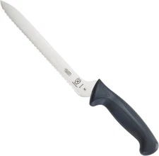 Mercer Culinary Millennia Black Handle, 10-inch Left Handed Wavy Edge Wide Bread