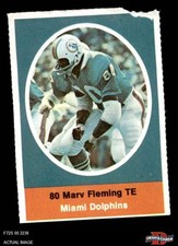 1972 Sunoco Stamps Marv Fleming Dolphins DOUBLE-PRINT Utah 6 - EX/MT